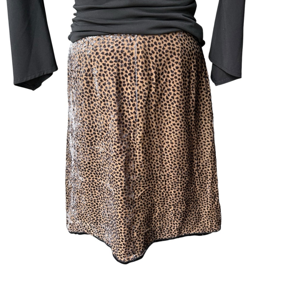 Elspeth Gibson London Animal Cheetah Print Dot Velvet Silk Blend Skirt - Picture 8 of 15